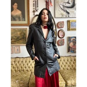 Genuine Black Leather Designer Jacket by Brave Size Medium